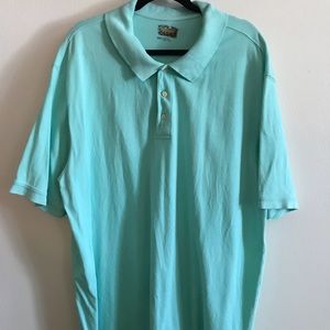 Men’s 2XLT new foundry polo in aqua.